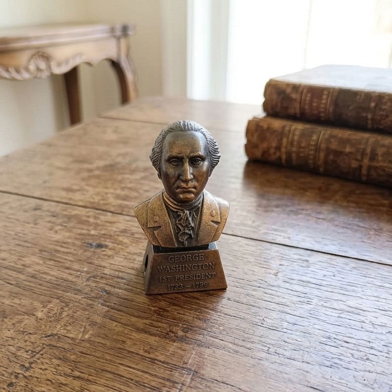 Nostaljik Metalik George Washington Büstü