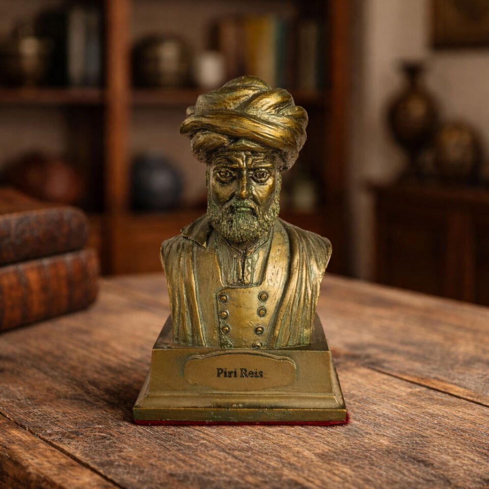 Piri Reis Dekoratif Bronz Eskitme Büst