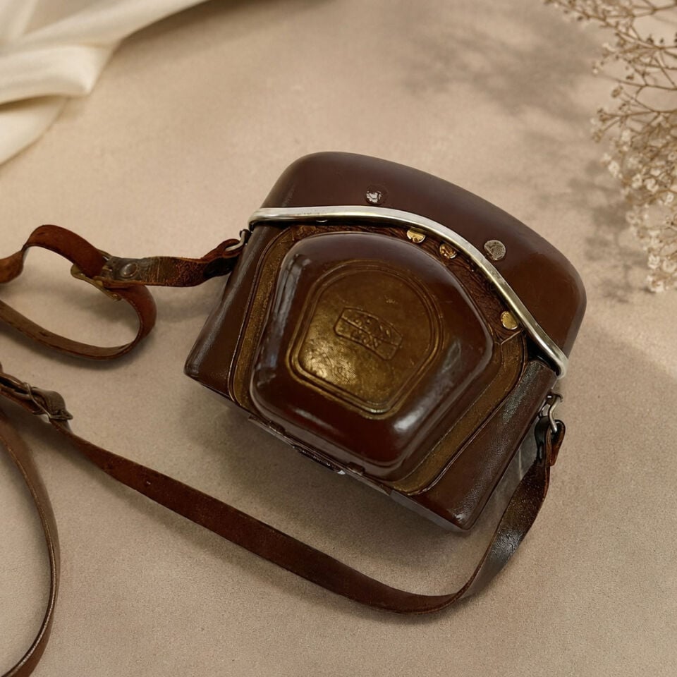 Vintage Zeiss Ikon Deri Kılıflı Antika Fotoğraf Makinesi